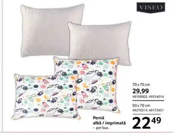 Selgros VISEO Pernă albă / imprimată 50x 70 cm per buc. Ofertă