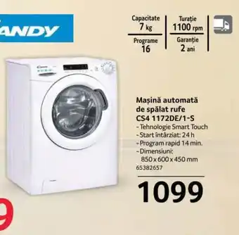 Selgros Candy Maşină automată de spălat rufe CS4 1172DE/1-S 7 kg 1100 rpm Ofertă