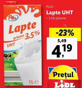 Lidl Pilos Lapte UHT grăsime 3,5% 1l Ofertă