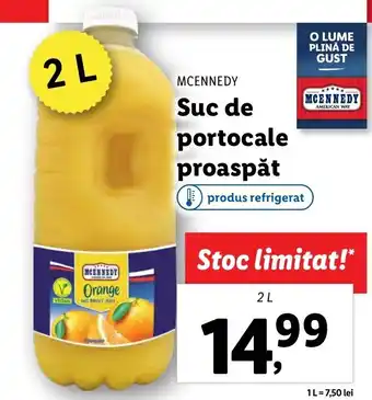 Lidl MCENNEDY Suc de portocale proaspăt 2 L Ofertă