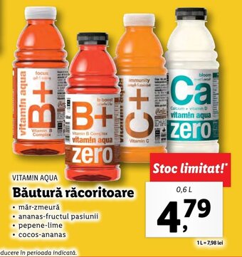 Lidl VITAM!N AQUA Băutură răcoritoare 0.6l Ofertă