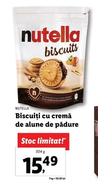 Lidl NUTELLA Biscuiți cu cremă de alune de pădure 304g Ofertă