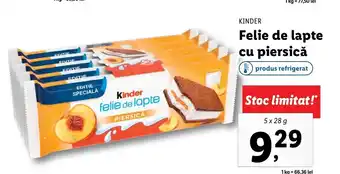 Lidl KINDER Felie de lapte cu piersică 5 x 28g Ofertă