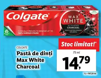 Lidl COLGATE Pastă de dinţi Max White Charcoal 75ml Ofertă