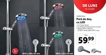 Lidl LIVARNO home Pară de duș, cu LED 1 buc Ofertă
