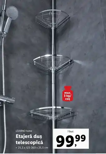 Lidl LIVARNO home Etajeră duş telescopică 1 buc. Ofertă