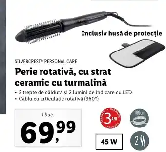 SILVERCREST PERSONAL CARE Perie rotativă, cu strat ceramic cu turmalină 45w 1 buc.