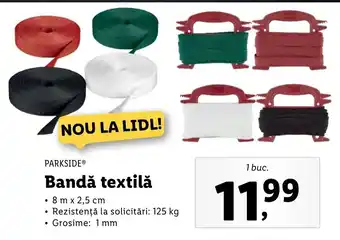 Lidl PARKSIDE Bandă textilă 8 m x 2.5cm 1 buc. Ofertă