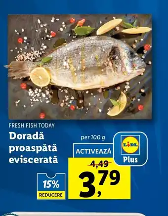 Lidl FRESH FISH TODAY Doradă proaspătă eviscerată per 100 g Ofertă