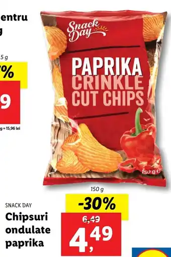 Lidl SNACK DAY Chipsuri ondulate paprika 150g Ofertă