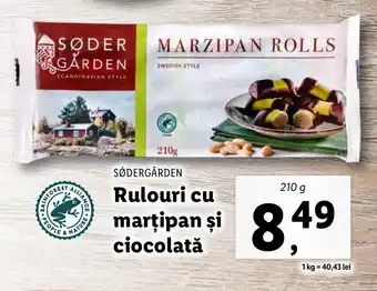 Lidl SØDERGÅRDEN Rulouri cu marţipan şi ciocolată 210g Ofertă
