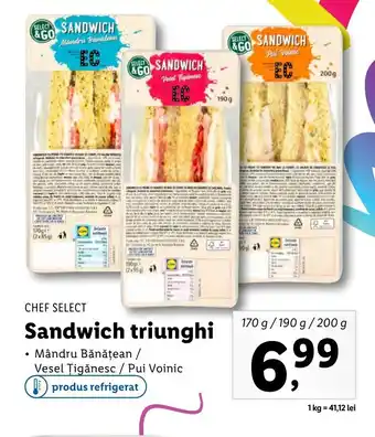 Lidl CHEF SELECT Sandwich triunghi 170 / 190 / 200g Ofertă