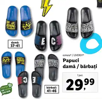 Lidl Esmara / LIVERGY papuci damă / bărbați 1per. Ofertă