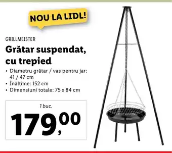 Lidl GRILLMEISTER Grătar suspendat, cu trepied 1 buc. Ofertă