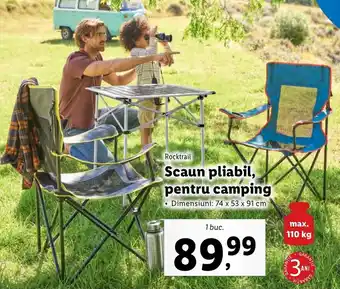 Lidl Rocktrail Scaun pliabil, pentru camping 74 x 53 x 91 cm 1 buc. Ofertă