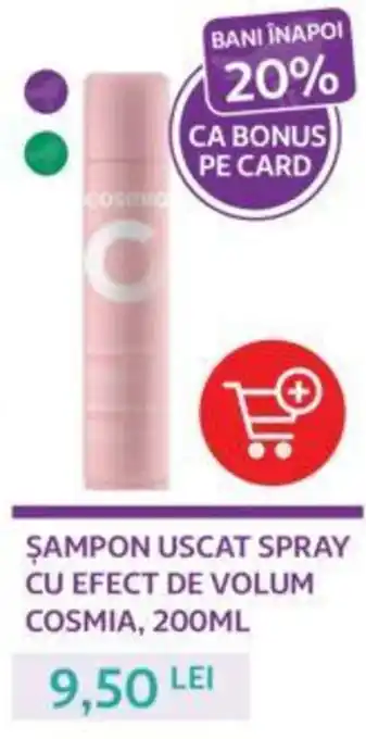 ŞAMPON USCAT SPRAY CU EFECT DE VOLUM COSMIA, 200ML