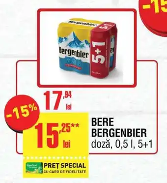 Cora BERE BERGENBIER doză, 0,5 l, 5+1 Ofertă