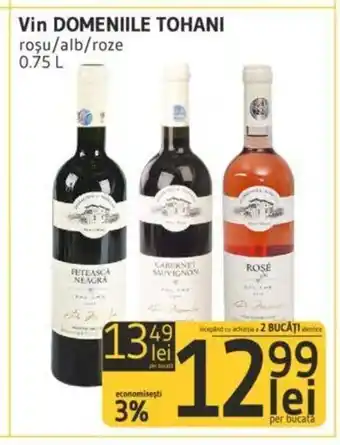 Supeco Vin DOMENIILE TOHANI roşu/alb/roze 0.75 L Ofertă