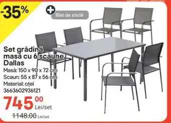 Brico Depôt Set grădină masă cu 6 scaune Dallas Ofertă