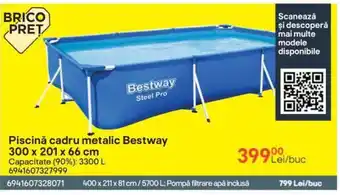 Brico Depôt Piscină cadru metalic Bestway 300*201*66 Ofertă