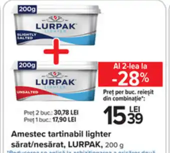 Carrefour Amestec tartinabil lighter sărat/nesărat, LURPAK, 200 g Ofertă