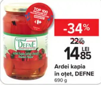 Carrefour Ardei kapia în oţet, DEFNE 690 g Ofertă