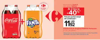 Carrefour COCA-COLA Original/FANTA Portocale 2 x 2 L Ofertă