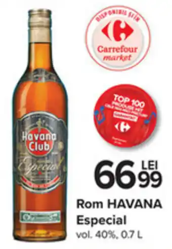 Carrefour Rom HAVANA Especial vol. 40%, 0.7 L Ofertă
