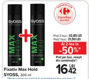 Carrefour SYOSS Fixativ Max Hold 300 ml Ofertă