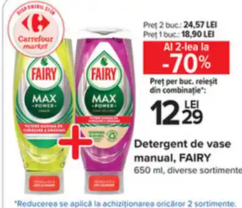 Carrefour Detergent de vase manual, FAIRY 650 ml Ofertă