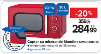Carrefour Cuptor cu microunde Mandine MMOR20M-18 700W 20L Ofertă