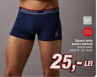Boxeri retro pentru bărbați 2 buc