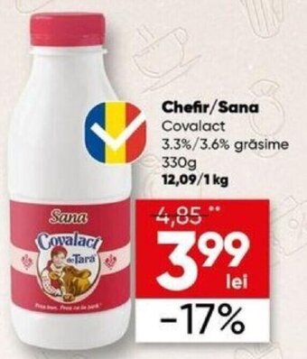 PROFI Chefir/Sana Covalact 3.3% / 3.6% grăsime 330g Ofertă