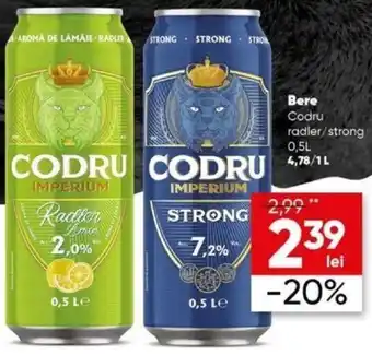 Bere Codru radler/strong 0.5l