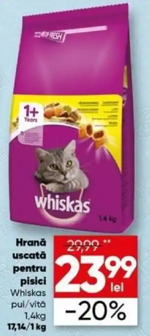 PROFI Hrană uscată pentru pisici Whiskas pui/vită 1.4kg Ofertă