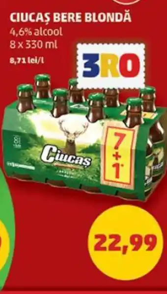 Penny CIUCAŞ BERE BLONDĂ 4,6% alcool 8 x 330ml Ofertă