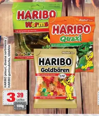 CBA HARIBO jeleuri, diverse sortimente / HARIBO gumicukorka, többféle 100g Ofertă