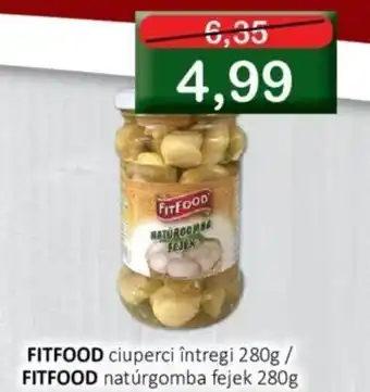 FITFOOD ciuperci întregi 280g/ FITFOOD natúrgomba fejek 280g