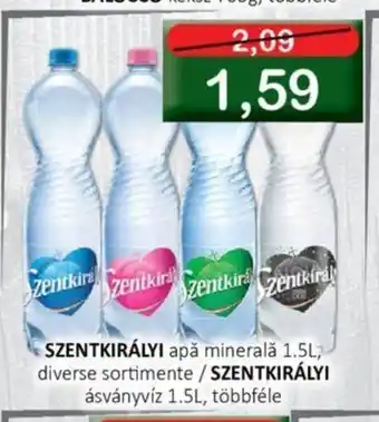 CBA SZENTKIRÁLYI apă minerală 1.5L, diverse sortimente / SZENTKIRÁLYI ásványvíz 1.5L, többféle Ofertă