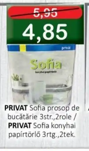 CBA PRIVAT Sofia prosop de bucătărie 3str.,2role / PRIVAT Sofia konyhai papírtörlő 3rtg.,2tek. Ofertă