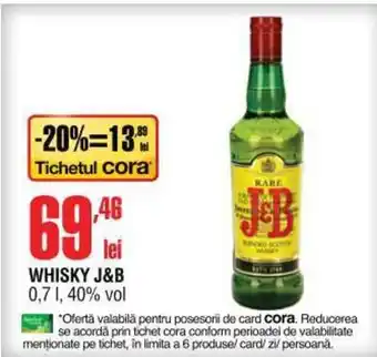 Cora WHISKY J&B 0,7 1, 40% vol Ofertă