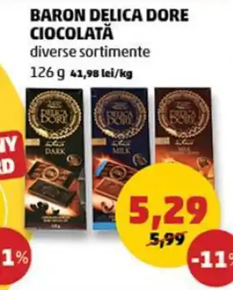 Penny BARON DELICA DORE CIOCOLATĂ diverse sortimente 126 g Ofertă