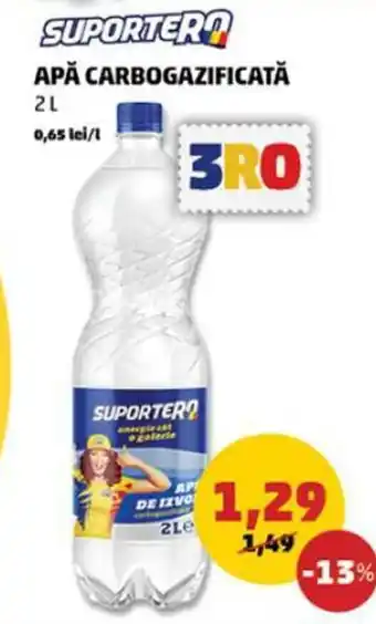 Penny SUPORTERO APĂ CARBOGAZIFICATĂ 2 L Ofertă