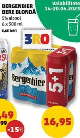 BERGENBIER BERE BLONDĂ 5% alcool 6 x 500 ml