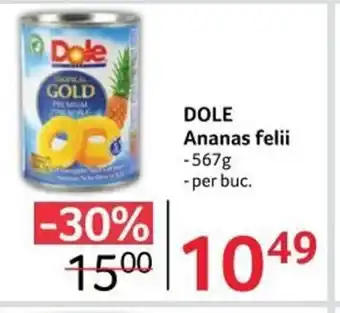 Selgros DOLE Ananas felii 567g Ofertă