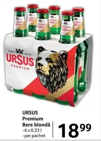 Selgros URSUS Premium Bere blondă 6 x 0.33l Ofertă