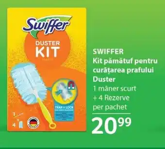 Selgros Swiffer Kit pămătuf pentru curăţarea prafului Duster 1 mâner scurt + 4 Rezerve Ofertă