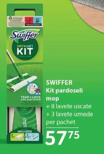 Selgros SWIFFER Kit pardoseli mop + 8 lavete uscate + 3 lavete umede per pachet Ofertă