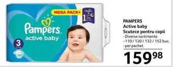 Selgros PAMPERS Active baby Scutece pentru copii 110 / 120 / 132 / 152 buc Ofertă