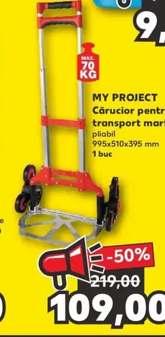 Kaufland MY PROJECT Cărucior pentru transport marfă pliabil 995x510x395 mm 1 buc Ofertă